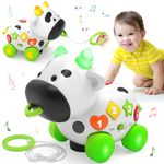 Musical Cow Baby Toys 6-12 Month 1-2 Year Old, Crawling & Walking Infant Development Toy for 9-12-18 Month, Educational Toddler Toys Age 1-2, Christmas Birthday Gift for 1+ Yr Boy Girl