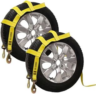 DC Cargo Tow Dolly Basket Straps with Twisted Snap Hooks | 2-Pack | Car Wheel Straps for Auto Hauling