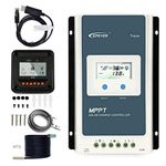 EPEVER MPPT 30A Solar Charge Controller 12V / 24V, Negatived Ground Solar Panel Charge Regulator with LCD Display for Gel AGM Sealed Flooded and Lithium Batteries