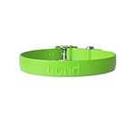 Bond Pet Products Durable Dog Collar | Comfortable, Easy to Clean & Waterproof Collars for Dogs | High Performance Weatherproof Elastomer Rubber (Large, Lime Green)