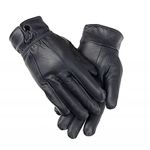 Women's Leather Gloves, Extra Soft and Warm Ladies Waterproof Gloves (M-L, Black)