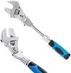 GETUHAND Flexhead Adjustable Wrench, 10" to 12" Ratcheting Crescent Wrenches with Retractable Extension Shank and 180⁰ Rotating Head