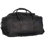 Kenneth Cole Reaction Duff Guy Colombian Leather Compartment Top Load Travel Duffel Bag, Black, 20-Inch Top Load Duffel (W/Shoe Compartment), Duff Guy 20” Duffel Travel Bag Full-Grain Colombian