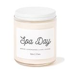 Kim and Pom Spa Day Scented Candle for Stress Relief - 100% Soy Wax, 8 oz in Glass Jar | Mother's Day Gift Ideas for her, Holiday Gift for Women