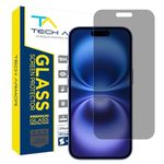 Tech Armor Privacy Screen Protector for iPhone 16 6.1 inch - Ballistic Tempered Glass, Anti-Spy, Case Friendly, Easy Installation, Bubble Free, Touch Support, 1 Pack