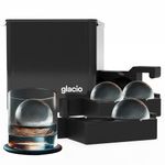 glacio Clear Ice Ball Maker Set - Creates Four 2.4-Inch Crystal Clear Ice Spheres - Perfect for Whiskey Lovers and Cocktail Parties