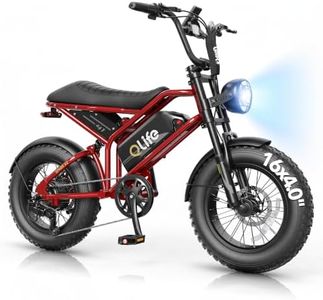 Qlife Spark D2 Electric Bike for Teens, 1800W Peak Motor Ebikes for Adults, 48V 15.6Ah Battery Adult Electric Bicycles, 16" Fat Tire Electric Motorcycle, 20+MPH Outdoor Mini E Bike Red