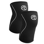 Rehband 5mm Knee Sleeves for Functional Training, Cross-Training & Powerlifting, Weightlifting Knee Support made of Neoprene, Unisex, Colour:Black - 1 Pair, Size:Small