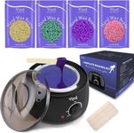 Waxing Kits Wax Warmer Kit：Wax Wamer Hair Removal Waxing Kit for Women Men Whole Body brazlan Bikini Legs Facial Eyebrow, Wax Heater Kit with 4 * 100g Hard Wax Beads &30 Wax Sticks Wax Kits at Home