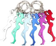 Swatom Girl Shape Bottle Opener Keychain 6PCS with Key Tag Chain Ring Accessories (Random Colors)…