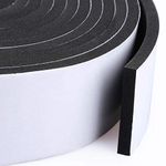 Immech - Black Gasket Foam Single Sided Adhesive Tape, Insulation Foam Strip, 25mm (width) x 3mm (form thickness) x 10-meter length