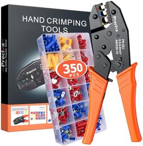 Wire Terminals Crimping Tool Kit, Preciva AWG20-10/0.5-6mm²Insulated Ratcheting Crimper Tool with 350PCS Insulated Wire Connectors.