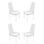 Dining Room White Chairs Set of 4 Dinner Chairs for Small Spaces Dinning, Kitchen Dining Room for Breakroom Home Furniture Modern Leisure (White Chairs-4)