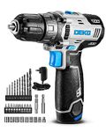 DEKOPRO Cordless Drill, 12V Rechargable Battery Electric Power Impact Drill Driver Set for Home