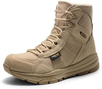 NORTIV 8 Men's Lightweight Military Tactical Work Boots Outdoor Motorcycle Breathable Combat Boots SNMT221M Sand Size 7.5 M US