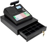 Cash Register for Small Businesses, 50 Dept 50 Clerks, 4700 Lookups Quick Load Thermal Printer, Steel Cash and Coin Drawer, Black