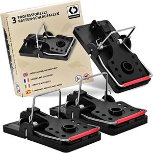 3 x piège à Rats Professionnel - piège à Rats sans Poison pour Rats | Efficace | Utilisation Simple | Réutilisable | Fiable | Vite