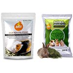 Boltz Premium Guinea Pig Food,Nutritionist Choice (ISO 9001 Certified)-1200 gm & Growth Hay for Rabbits,Guinea Pigs and Hamsters (600 gm)