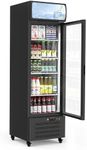 GarveeTech Commercial Merchandiser Refrigerator,11.3 Cu.Ft Glass Door Display Refrigerator,Drink Cooler Beverage Fridge With Soft Led Light, 4 Adjustable Shelves, Black