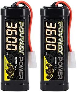 POVWAY 7.2V 3600mAh NiMH RC Battery Packs with Tmiya Connector for RC Car RC Vehicles Traxxas LOSI Associated HPI Kyosho Tamiya Quadcopter Drone RC Hobbies - 2 Pack