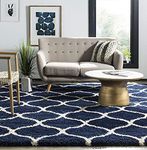 SOMEDA Collection of Finishing Anti Slip Shaggy Fluffy Fur Rugs and Carpet for Living Room, Bedroom (BUE, 5 X 8 FEET)