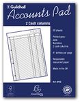 Exacompta - Ref GP2Z - Guildhall - Accounts Pad, A4 298 x 210mm, 60 sheets 70gsm, 2 Cash Columns, 41 Feint Lines, 4 Holes for Filing, FSC-Certified - White