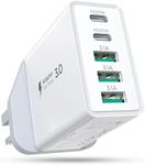 USB C Wall Charger,50W Fast USB C Charger Block,Hohosb 5-Port PD+QC Power Adapter Charging Box Brick for iPhone 15 14 13 12 11 Pro Max,iPad,Google Pixel,Samsung Galaxy and More-White