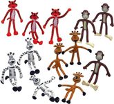 Kicko Zoo Animals Toys - Rainforest Animals Figures - Jungle Animals Figures - Durable Plastic Toy for Kids - Educational and Fun Bendable Toys - 12 Pack - 4 Inch Safari Animal Figures Stress Relief