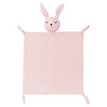 ZIGJOY Baby Comforter Blanket Muslin Security Blanket Baby Lovey Boy Girl Unisex Soft BabyGift for Infant Newborn Toddler Bunny Pink