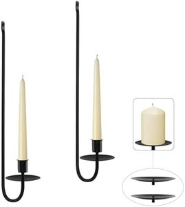 XAROO Candle Sconces, Taper & Pillar Wall Candle Holder, Black Sconces Wall Decor Set of 2, for Living Room, Entryway, Fireplace, Wedding