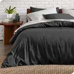 Bare Home Duvet Cover Set Double Size - Premium 1800 Ultra-Soft Duvet Cover Set - Lightweight - Cooling Duvet Cover - Duvet Cover with 2 Pillowcases (Double, Black)