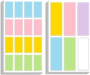 700 etiquetas para bolígrafos para niños (15x30 mm + 22x63 mm) [pegatinas de nombre] [autoadhesivas mate] para marcar objetos pequeños por ejemplo reglas jardín infantes estuche lápices -de colores