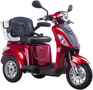 Scooter elettrico 3 ruote Disabili Anziani Z-Tech ZT-15-D Trilux 25km/h con Differenziale 48v 20ah (Rosso)