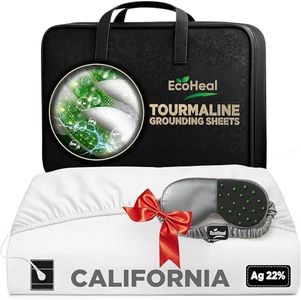 Luxury Tourmaline Grounding Sheets California 20% Silver Fiber, 76% Tourmaline Cotton, 4% Silk, SGS Quality Certified Grounded Well Bed Sheet - Conductive Earth Fitted Sheet for Better Sleep, White