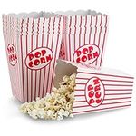 Movie Night Popcorn Boxes for Party (20 pack) - Paper Popcorn Bucket - Red and White Popcorn Bags, Movie Theater Decor Popcorn Container, Carnival Circus Party Popcorn Bowl for Popcorn Machine