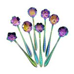 Flower Coffee Spoons 8pcs Stainless Steel Tea Spoon DBOO Coffee Tea Sugar Stirring Spoon Ice Cream Cake Dessert Spoon