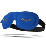 SMUG 100% Blackout Sleep & Eye Mask | Eyelash Extension Friendly | Eye Masks for Sleeping | Sleep Masks for Women & Men | Straps for Dream Comfort & Adjustability | Blue Wink