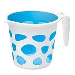 Extremely Premium Plastic Duplex Designer Bathroom Bath Mugs Accessory x 1 Mug BPA Free Bathing Mugs Dabba Camping Mug, Certified Bathing Water Mug - 1.5 Litre Capacity - Assorted Colors (Blue)