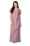 Soulemo Women Cotton Floor Length Nighty (XL - Bust 48, Peach) 1633CXL