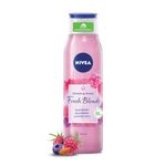 Nivea Fresh Blends Raspberry with Natural Fruit Extracts, Vegan Body wash, Fruity Shower Gel for Women with Blueberry and Almond Milk, 300ml