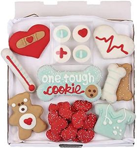 WÜFERS Dog Cookie Box | Handmade Hand-Decorated Dog Treats | Dog Gift Box Made with Locally Sourced Ingredients (Get Well Soon)
