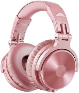 OneOdio ProC Bluetooth Casque sans Fil et Mode Filaire, 110 Heures d'utilisation,Casque Audio avec Micro, Hi-RES Audio, Coussinets en Protéines Douces, Extra Basses, Confortable Léger Pliable Or Rose