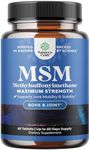Pure MSM Supplement Tablets Joint Support for Increased Flexibility with Youthful Collagen Boosting Pills and Antioxidant Supplement for Men and Women