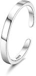 Chriscoco S925 Sterling Silver Ring for Women Adjustable Thumb Ring Open Band Ring High Polished Handmade Silver Rings with Gift Box 1/2/3/4/5/6/8/10/15MM