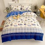 HAVOP 100% Cotton Duvet Cover Double Size Kids Boys Girls Nautical Sailing Boat Bedding Set Navigation Sail Theme Quilt Cover Set All Season Bedding Set, 200×200 cm