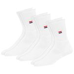 NAVYSPORT Men's Crew Length Cushion Cotton Socks (Pack of 3) (SF-W-1_White) Free Size