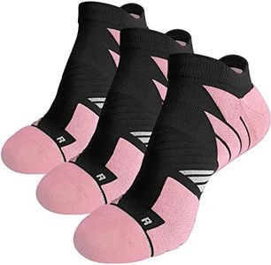 Hylaea Womens No Show Running Athletic Anti-Blister Wicking Coolmax Socks, Seamless Anti-odor Pink Small 3 Pairs