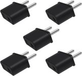 fdealz® [ 20 Pieces ] US Female Flat Pin to EU Plug India 2 Pin Male AC Wall Universal Travel Power Socket Plug Adaptor, AC 250V (Black) 2 Pin Flat US to EU Male Connector