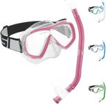 Cressi - Crg1B Unisex Child C/Set Estrella Vip Jr Clear/Lime JUnisexor Snorkeling/Diving Combo Set - Transparent/Pink, Unisex