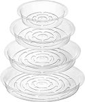 32 Pack Plant Saucer 6/8/10/12 Inch Clear Plastic Plant Saucers Plant Water Trays for Pots Flower Pot Drip Trays for Indoor Outdoor Plants Garden